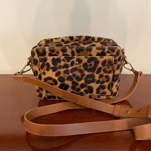 Madewell transport camera bag crossbody leopard calf hair